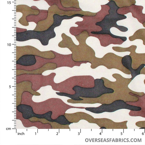 Nylon Lycra Knit 60" - Small Camouflage, Brown