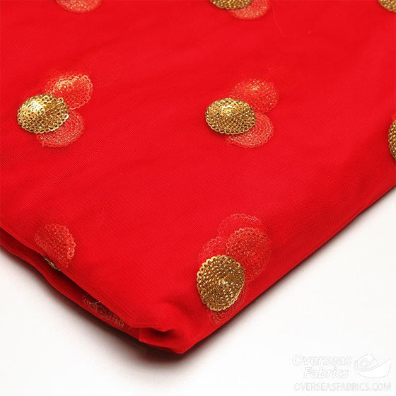 Fancy Netting 45" (May 2021) - Gold Medallion, Red