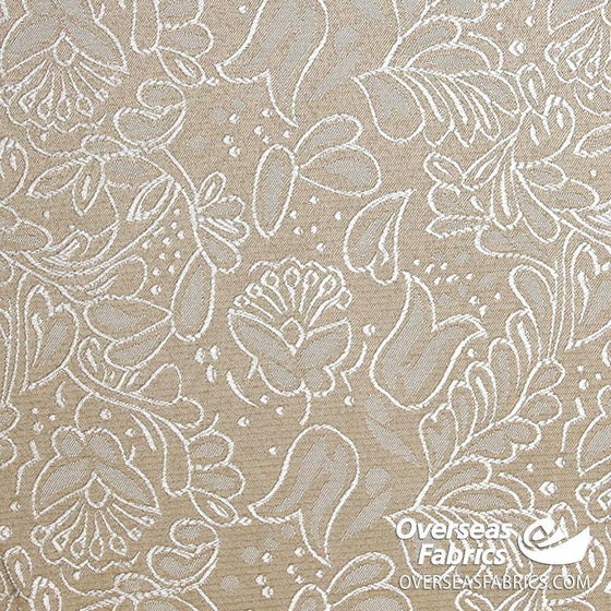 Jacquard 60" - July 2020 Collection; Design 01 - Butterfly Florals, Beige