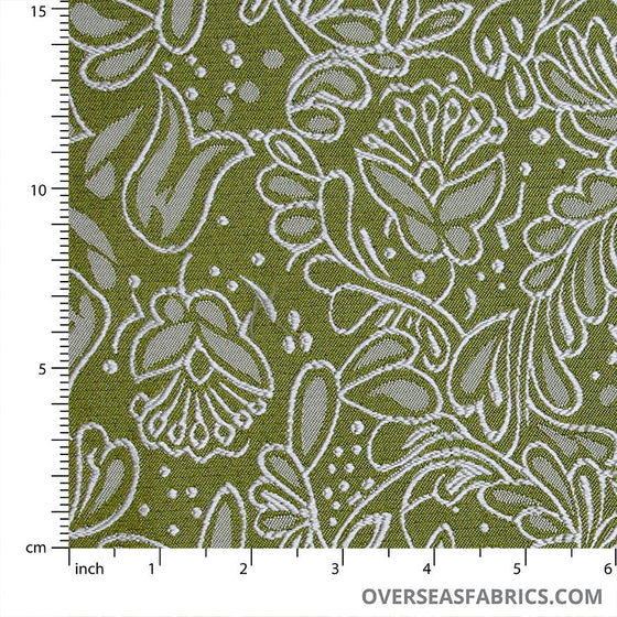 Jacquard 60" - July 2020 Collection; Design 01 - Butterfly Florals, Green