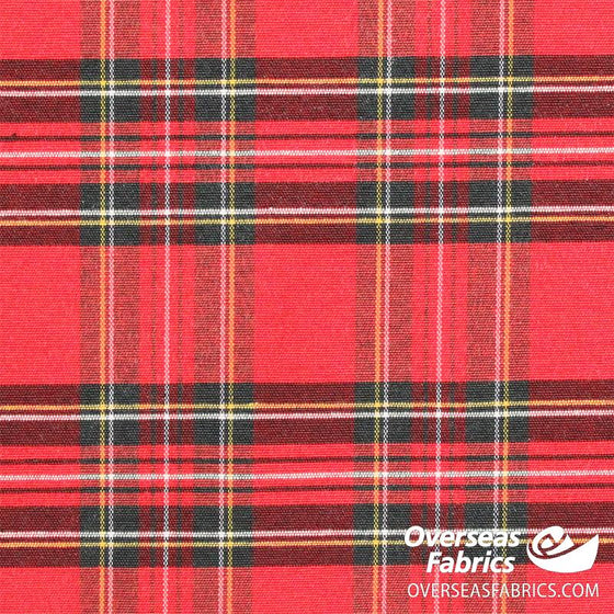 Twill Print 60" - Small Plaid, Red