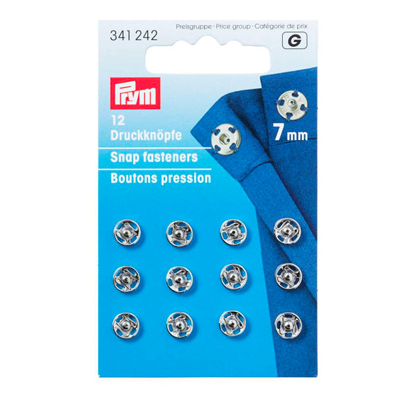 Prym - Snap Fasteners, Silver, 7mm