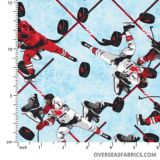 Quilters Choice - Canada's Game 2, Hockey Slapshot, Blue