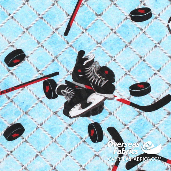 Quilters Choice - Canada's Game 2, Skates and Sticks, Blue