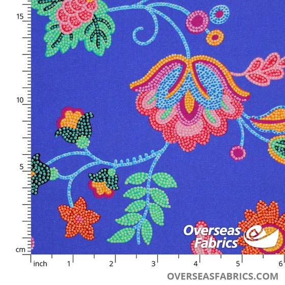 QT Fabrics - Beaded Blooms, Blue