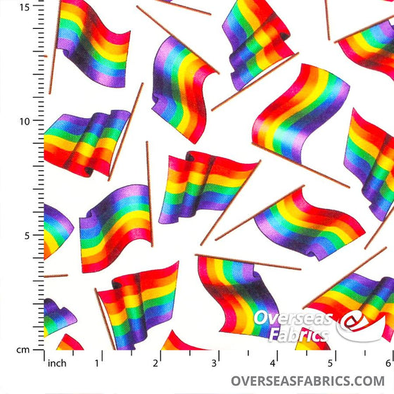 QT Fabrics - This and That II, Rainbow Flag, White
