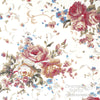 Poly-Cotton Sheeting 90" - Roses, White