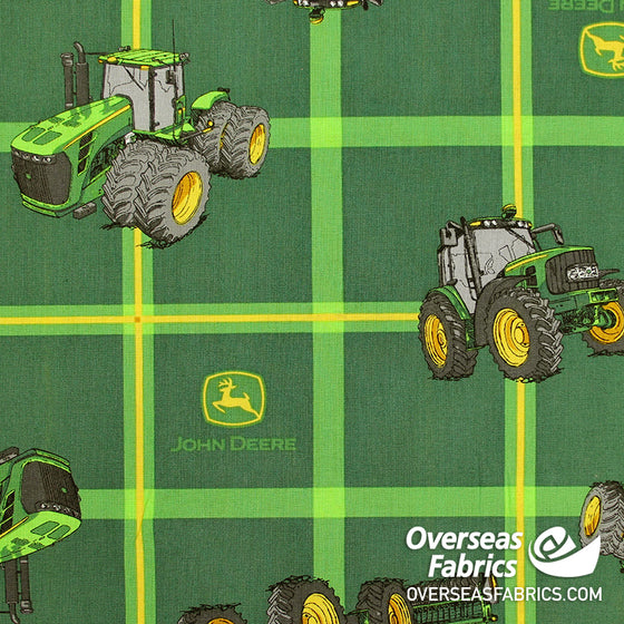 Springs Creative - John Deere, Square Plaid Tractors