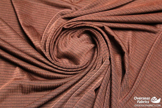 Polyester Knit 60" - Pinstripe, Brown
