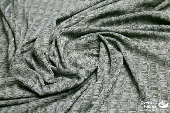 Polyester Knit 60" - Herringbone Stripe, Green