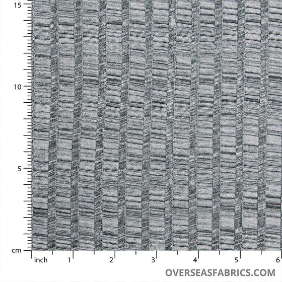 Polyester Knit 60" - Herringbone Stripe, Grey