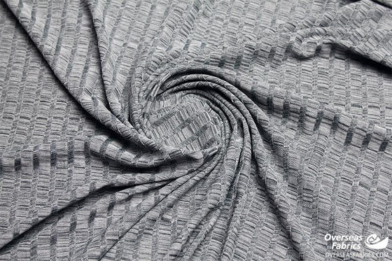 Polyester Knit 60" - Herringbone Stripe, Grey