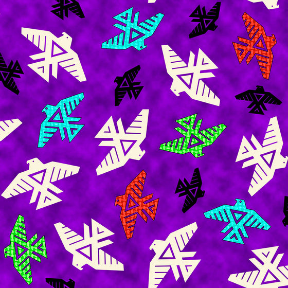 QT Fabrics - Thunderbirds, Purple