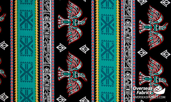 Windham Fabrics - Legend, Thunderbird Stripe, Black