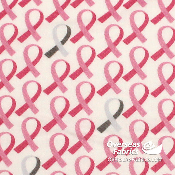 Windham Fabrics - Anything is Possible, Breast Cancer Ribbons, White